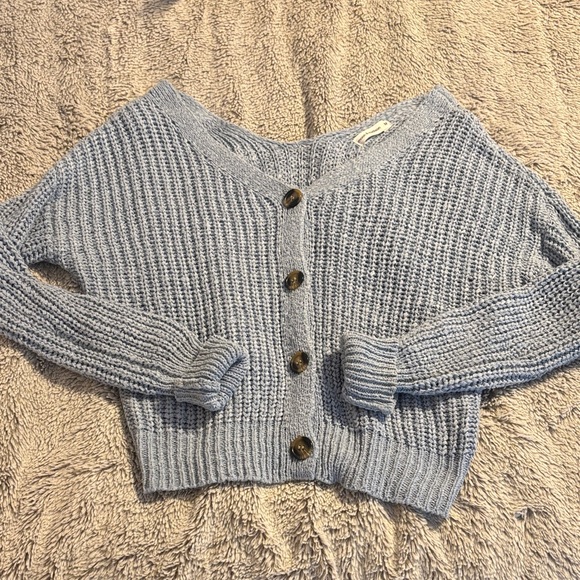 moon & madison Sweaters - Moon & Madison Sky Blue Button-Up Cardigan